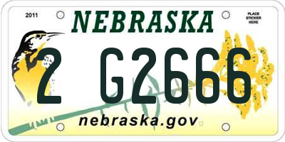 NE license plate 2G2666