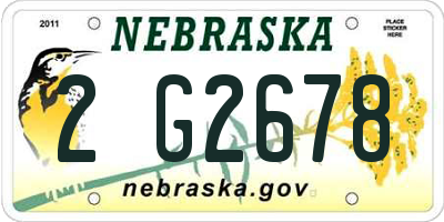 NE license plate 2G2678