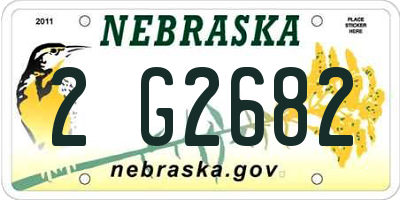 NE license plate 2G2682