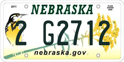 NE license plate 2G2712