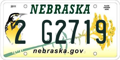 NE license plate 2G2719