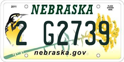 NE license plate 2G2739
