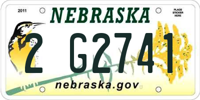 NE license plate 2G2741