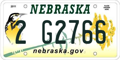 NE license plate 2G2766