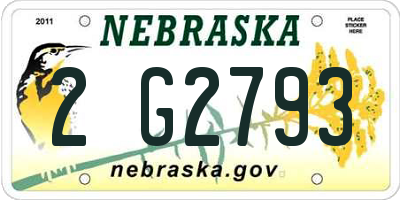NE license plate 2G2793