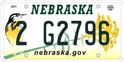 NE license plate 2G2796