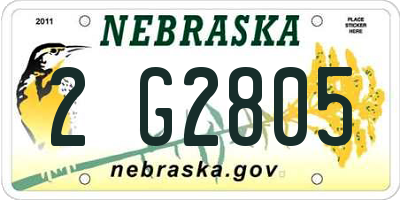 NE license plate 2G2805