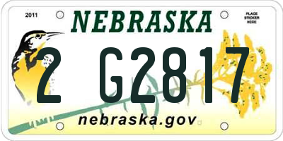 NE license plate 2G2817