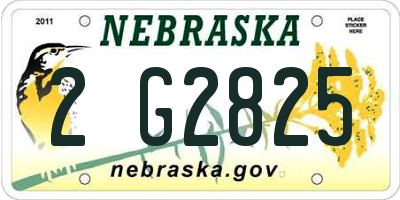NE license plate 2G2825