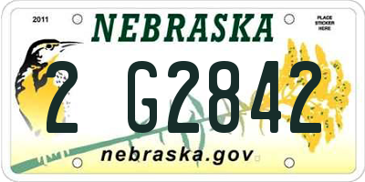 NE license plate 2G2842