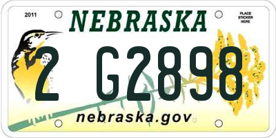 NE license plate 2G2898