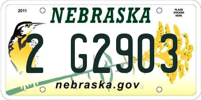 NE license plate 2G2903