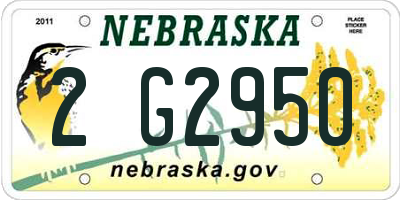 NE license plate 2G2950
