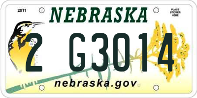 NE license plate 2G3014