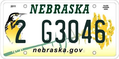 NE license plate 2G3046