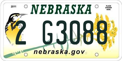 NE license plate 2G3088