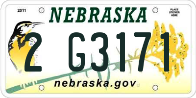 NE license plate 2G3171
