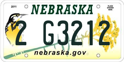 NE license plate 2G3212