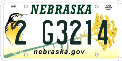 NE license plate 2G3214