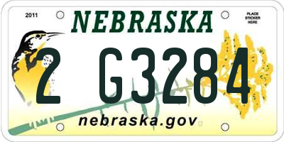 NE license plate 2G3284