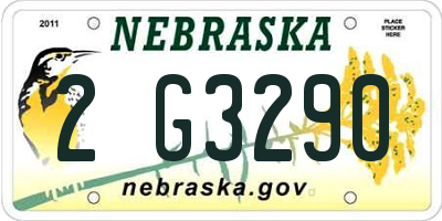 NE license plate 2G3290