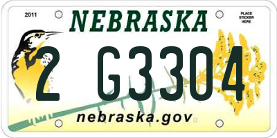 NE license plate 2G3304