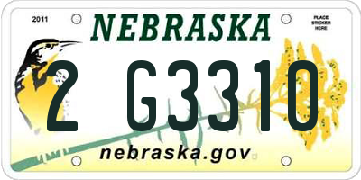 NE license plate 2G3310