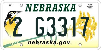 NE license plate 2G3317