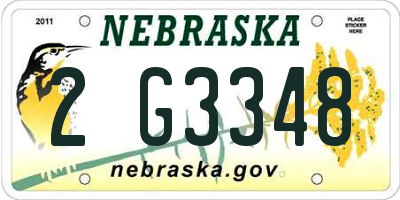 NE license plate 2G3348