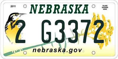 NE license plate 2G3372