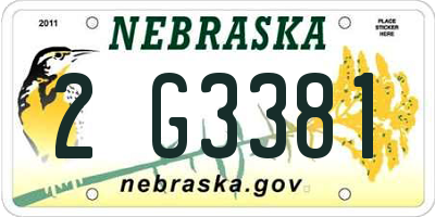 NE license plate 2G3381