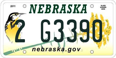 NE license plate 2G3390