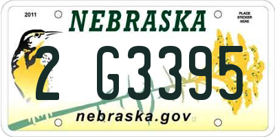 NE license plate 2G3395