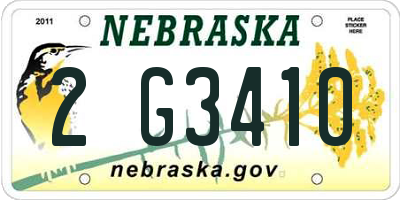 NE license plate 2G3410