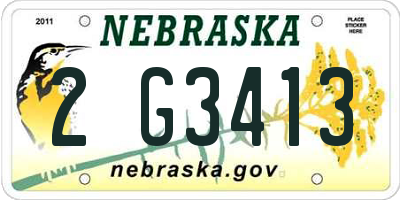 NE license plate 2G3413