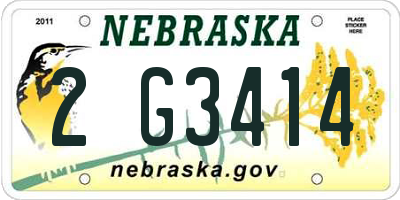 NE license plate 2G3414