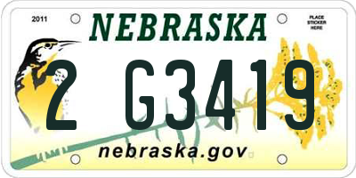 NE license plate 2G3419