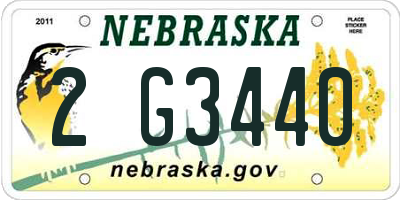 NE license plate 2G3440