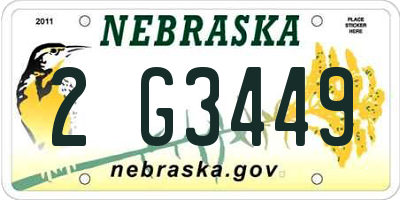 NE license plate 2G3449