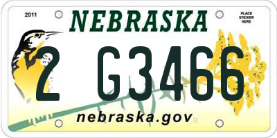 NE license plate 2G3466