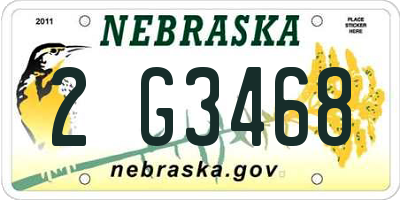 NE license plate 2G3468