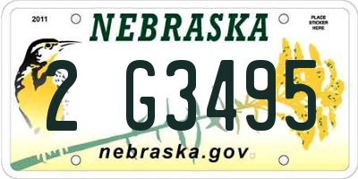 NE license plate 2G3495