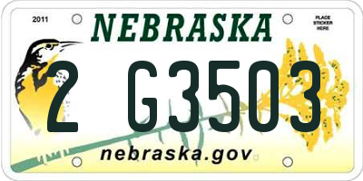 NE license plate 2G3503