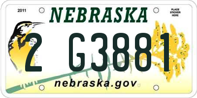 NE license plate 2G3881