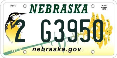 NE license plate 2G3950
