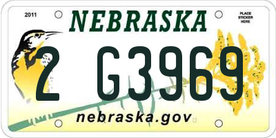 NE license plate 2G3969