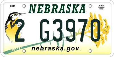 NE license plate 2G3970