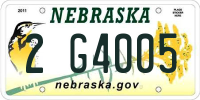 NE license plate 2G4005