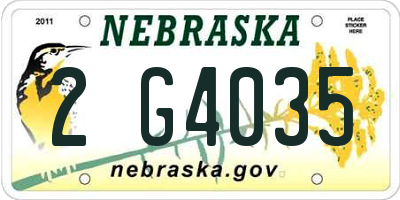 NE license plate 2G4035