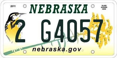 NE license plate 2G4057